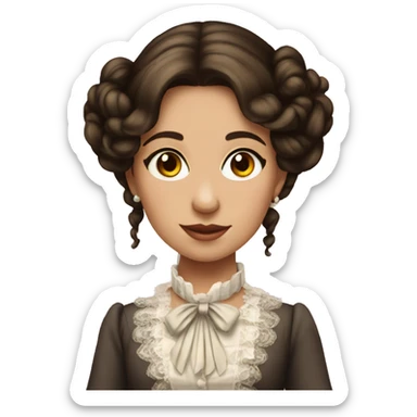 Brunette elegant Victorian girl sticker