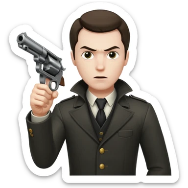 man killing himself with a revolver sticker