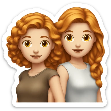 two--girls-best-friends-brownhair-ginger sticker