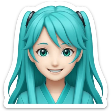 Hatsune miku with wicked smile sticker