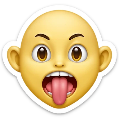 An emoji sticking there tongue out and chocking themselves  sticker