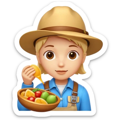 3D symbolizing explorer, discovering new flavors, food theme, cute and modern, soft lighting, glossy, isolated, no background
 sticker