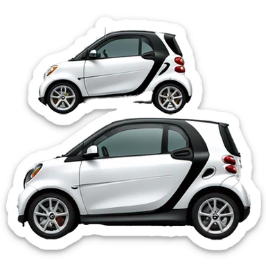 white smart fortwo 2012 side view sticker