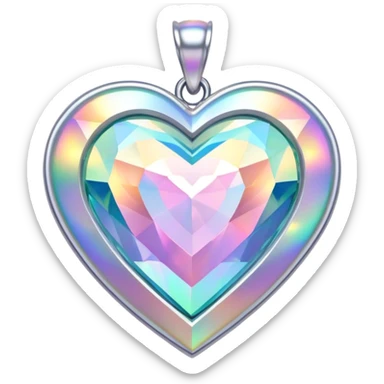 diamond Heart shape pendant holographic sticker