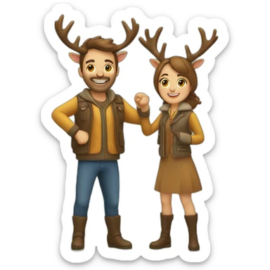 Couple qui joue au cerf-volant sticker