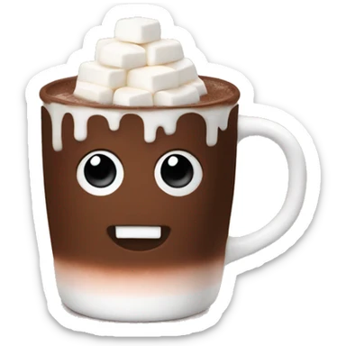 Hot chocolate with marshmallow sticker