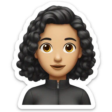 I need to generate a girl with dark hair  sticker