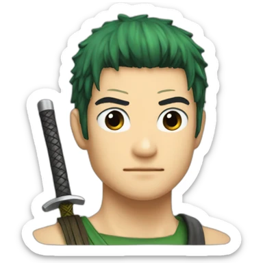 roronoa zoro with black hair sticker