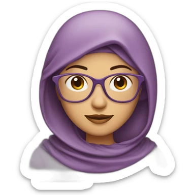 femme musulmane portant des habits mauve et des lunettes de soleil sticker