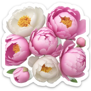 Peonies bouquet sticker