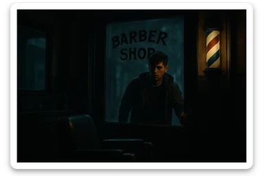 Sartaroshxonaga kirib kelayotgan bola 18-19 yoshlarda u eshikni ochayapti rakurs ichkaridan g'ira shira  sticker