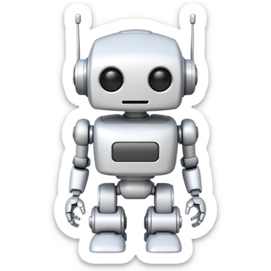 robot old cartoon simple kid toy white innocent funny gudget chatGPT adorable sticker
