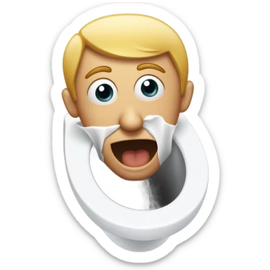 A guy’s head popping out of a toilet  sticker
