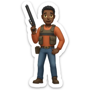 A dad with a shotgun hand sticker