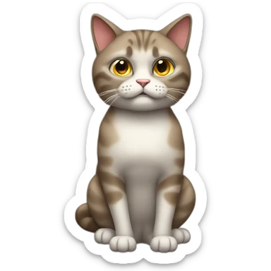 Annoyed cat full body sticker