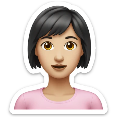 white-woman-with-dark-hair-and-bangs pink sticker