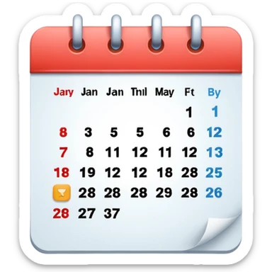 calendar, first page, day 1 sticker