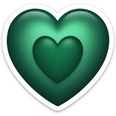 Dark green heart  sticker
