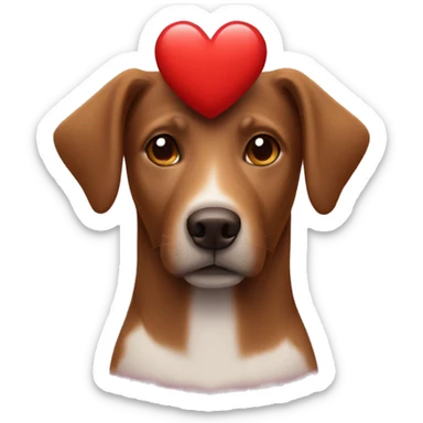 A brown dog wearing a heart hat / masc sticker