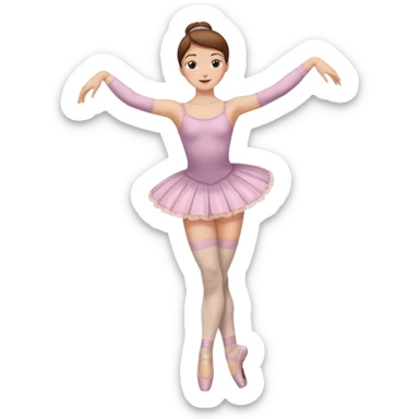 Ballet dancer in over the knee socks and brown hair sticker
