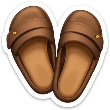 Brown foot next to slippers sticker