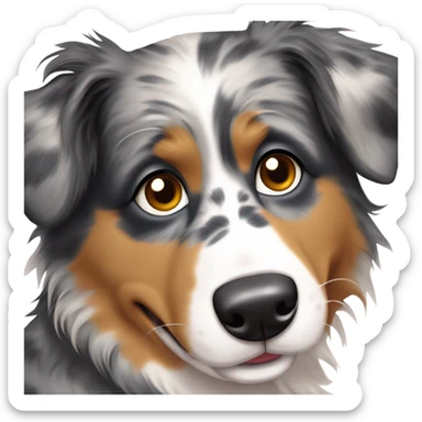 Australian Shepard in dog food  sticker