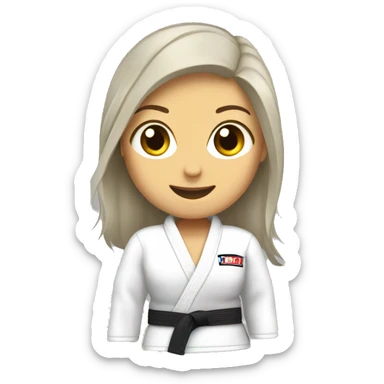 Jiu jitsu female white belt sticker