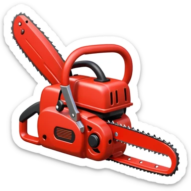 Small chainsaw, horror anime style, cartoon emoji, no background sticker