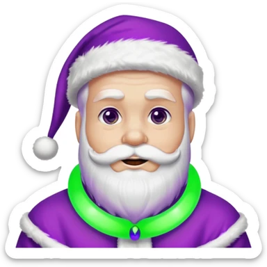 a cool looking santa at a rave with purple and green sticker