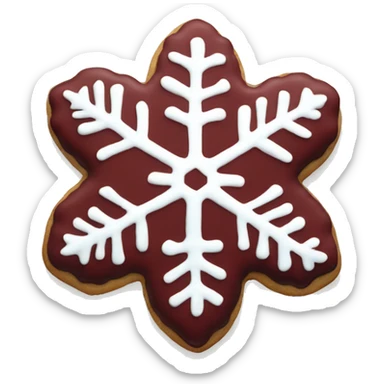dark red and white snowflake Christmas cookies sticker