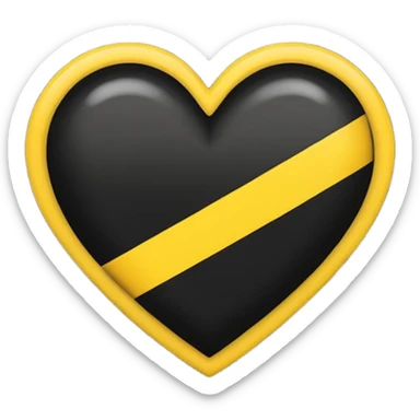 Black with vertical yellow stripe middle dashed inside black heart

 sticker