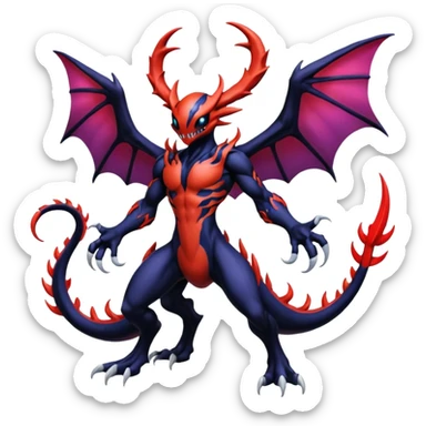 Venom-Stitch-Yveltal-Lunala-Fakémon-hybrid-creature (full body)  sticker