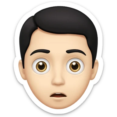 light skin black hair man surprised sticker