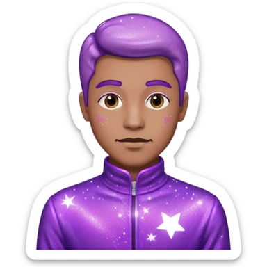 man office supervisor wearing glitter purple glittery clothes sticker