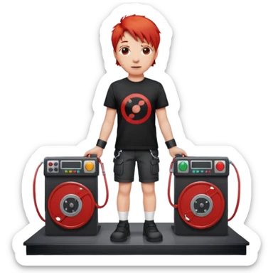 concert red Cable reels sticker