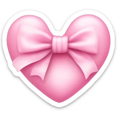 Baby pink heart with a bow sticker