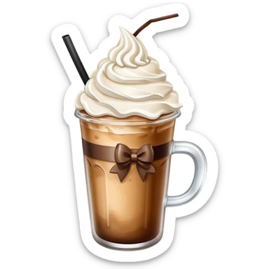 Iced coffe with a bow  sticker