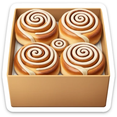 cinnabons in box  sticker