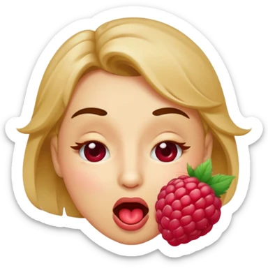 Face winking blowing raspberry sticker