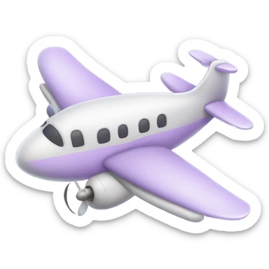 Cute light purple airplane  sticker