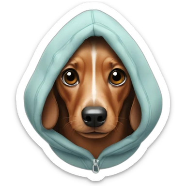 Sausage dog with a hoodie sticker