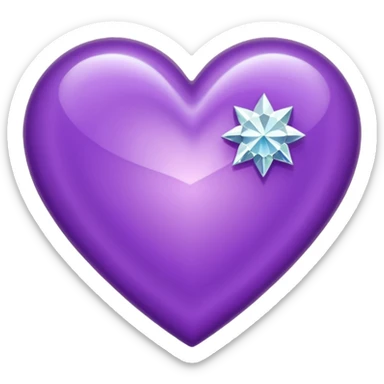 purple heart with diamond around it sticker