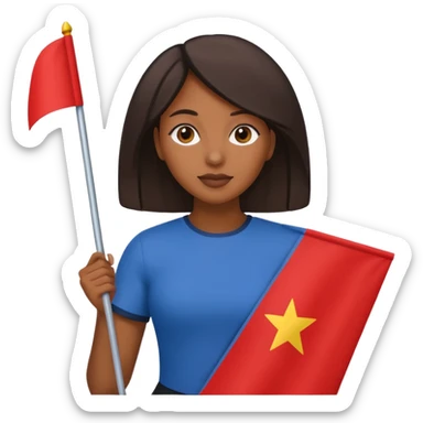 flat Flag holder black woman sticker