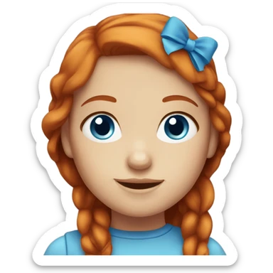 Redhead girl with blue eyes sticker