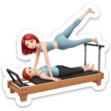 Pilates + red hair + white girl + reformer + single  sticker