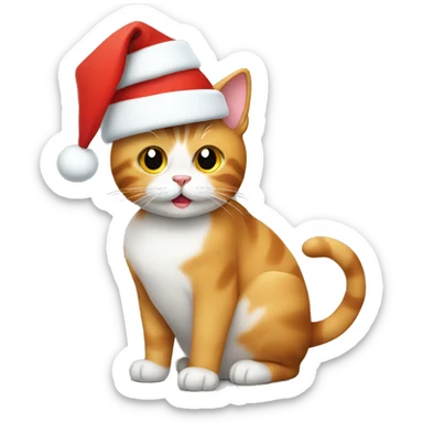 Cat with christmas hat  sticker