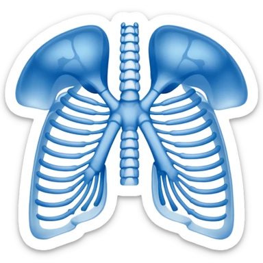 ribs that is in an xray format make it blue and white blue backround and white ribs  sticker