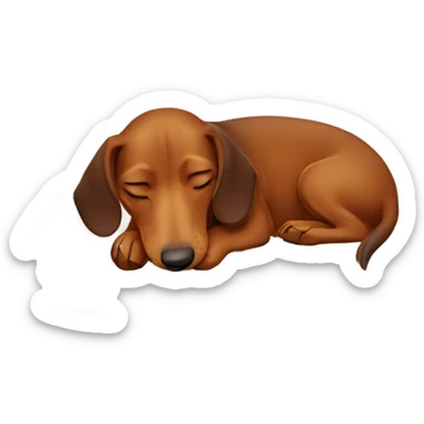 Brown Dachshund sleeping sticker