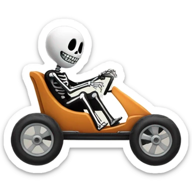 Jack Skeleton riding a go cart sticker