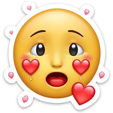 Crying emoji but hearts in the tears  sticker